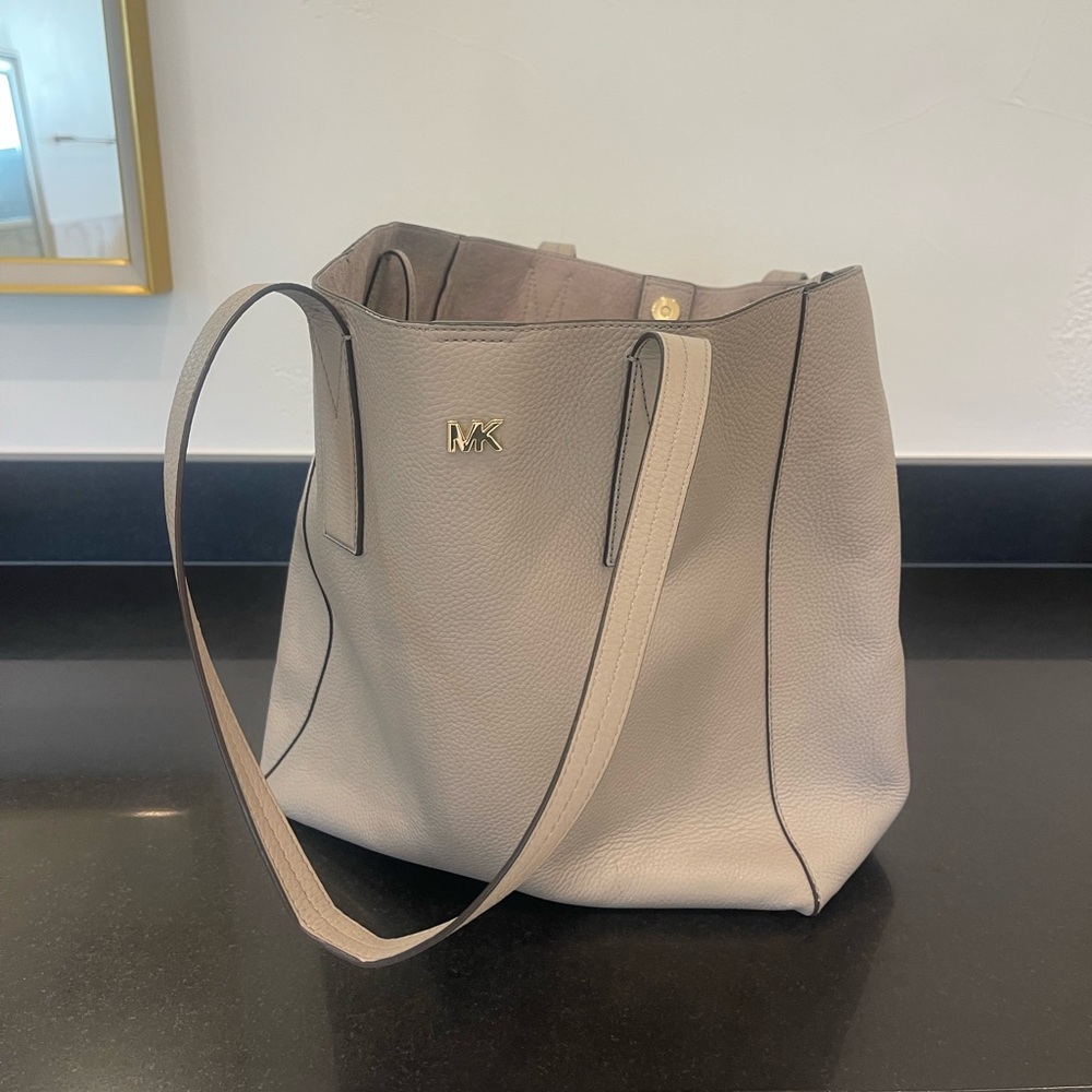 Michael Kors Gray Structured Tote with Top Handles